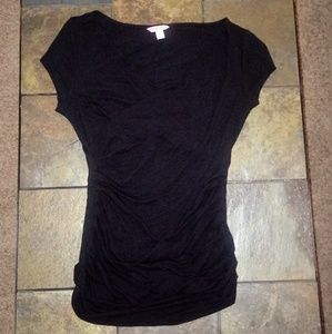 Dressy black top with ruched sides